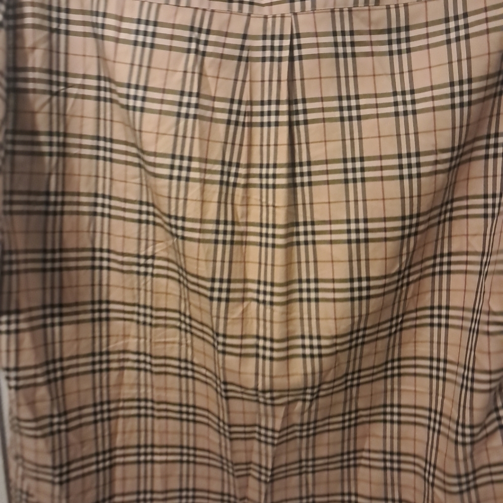 Burberry Classic Check Print Beige Button Down Shirt Short Sleeve